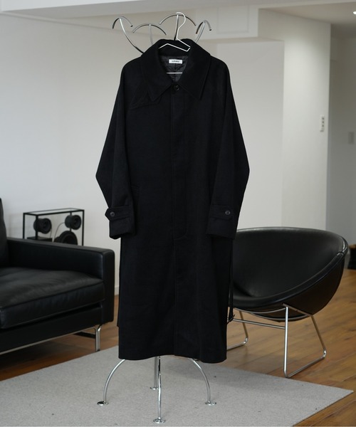 LURAKU】Wool soutien collar long Coat / ウールステンカラーロング