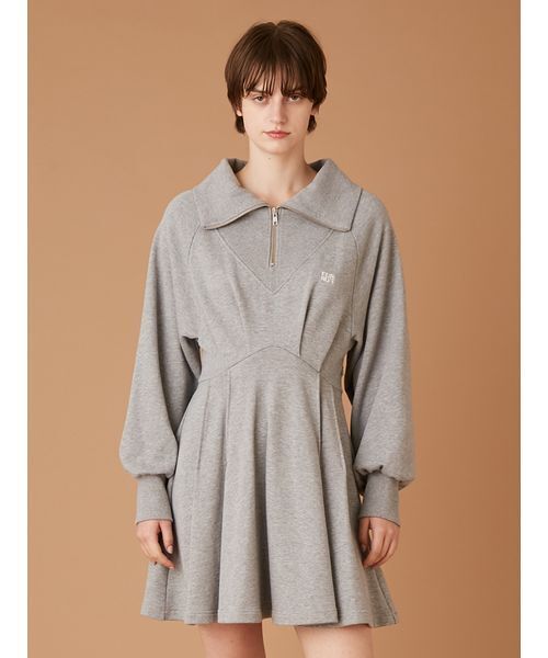 FURFUR（ファーファー）の「ハーフジップスウェットミニワンピース（ワンピース・レディース・ライム/グレー/ネイビー・F）」の5枚目の写真