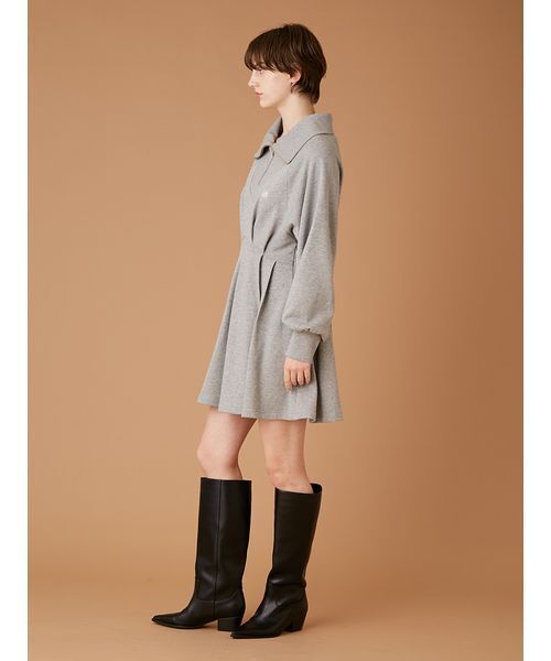FURFUR（ファーファー）の「ハーフジップスウェットミニワンピース（ワンピース・レディース・ライム/グレー/ネイビー・F）」の14枚目の写真