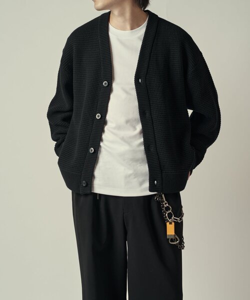Lui's(ルイス)の「ヘビーワッフルカーデ(カーディガン/ボレロ・メンズ・ブラック/インディゴブルー・S/M)」の20枚目の写真