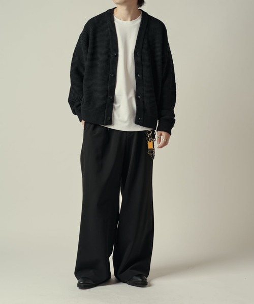 Lui's(ルイス)の「ヘビーワッフルカーデ(カーディガン/ボレロ・メンズ・ブラック/インディゴブルー・S/M)」の8枚目の写真