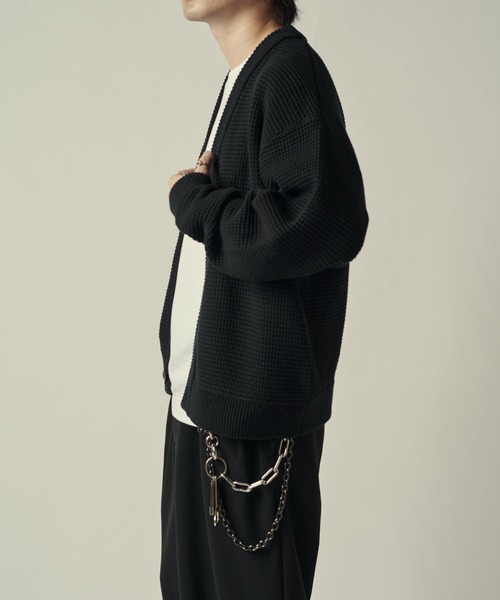 Lui's(ルイス)の「ヘビーワッフルカーデ(カーディガン/ボレロ・メンズ・ブラック/インディゴブルー・S/M)」の5枚目の写真