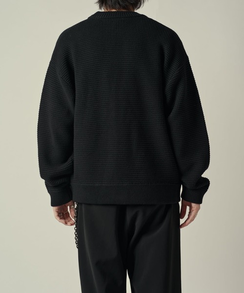 Lui's(ルイス)の「ヘビーワッフルカーデ(カーディガン/ボレロ・メンズ・ブラック/インディゴブルー・S/M)」の6枚目の写真