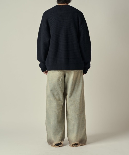 Lui's(ルイス)の「ヘビーワッフルカーデ(カーディガン/ボレロ・メンズ・ブラック/インディゴブルー・S/M)」の19枚目の写真