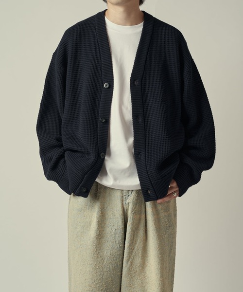 Lui's(ルイス)の「ヘビーワッフルカーデ(カーディガン/ボレロ・メンズ・ブラック/インディゴブルー・S/M)」の12枚目の写真