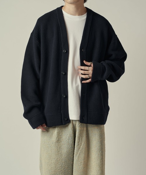 Lui's(ルイス)の「ヘビーワッフルカーデ(カーディガン/ボレロ・メンズ・ブラック/インディゴブルー・S/M)」の13枚目の写真