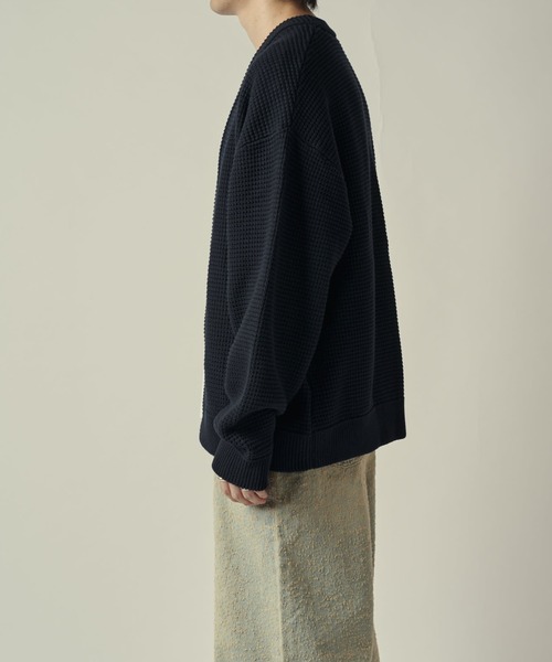 Lui's(ルイス)の「ヘビーワッフルカーデ(カーディガン/ボレロ・メンズ・ブラック/インディゴブルー・S/M)」の14枚目の写真