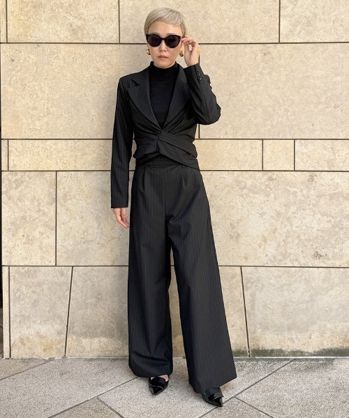 JENNE(ジェンヌ)の「ピンストライプジャケット(その他アウター・レディース・チャコール/ブラック・LARGE/MEDIUM/SMALL)」の10枚目の写真