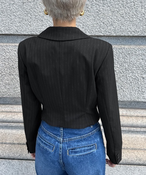 JENNE(ジェンヌ)の「ピンストライプジャケット(その他アウター・レディース・チャコール/ブラック・LARGE/MEDIUM/SMALL)」の12枚目の写真