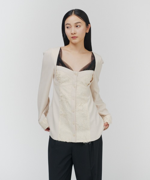 THINGS THAT MATTER(シングス ザット マター)の「PRE-SENT BUSTIER SHIRTS / プレゼント ビスチェ シャツ(シャツ/ブラウス・レディース・アイボリー・FREE)」の12枚目の写真