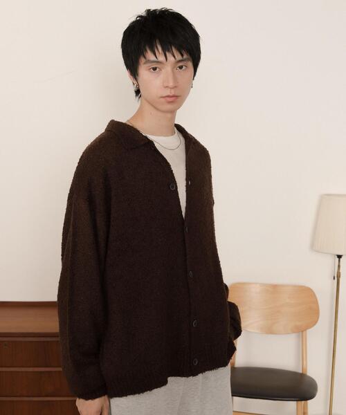 LUCY（ルーシー）の「LUCY/【25年秋冬新作】ブークレボタンカーディガン（カーディガン/ボレロ・メンズ・ライトグレー/ブラウン/ブラック・MEDIUM/LARGE）」の8枚目の写真
