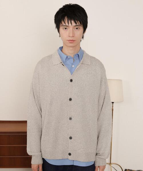 LUCY（ルーシー）の「LUCY/【25年秋冬新作】ブークレボタンカーディガン（カーディガン/ボレロ・メンズ・ライトグレー/ブラウン/ブラック・MEDIUM/LARGE）」の12枚目の写真