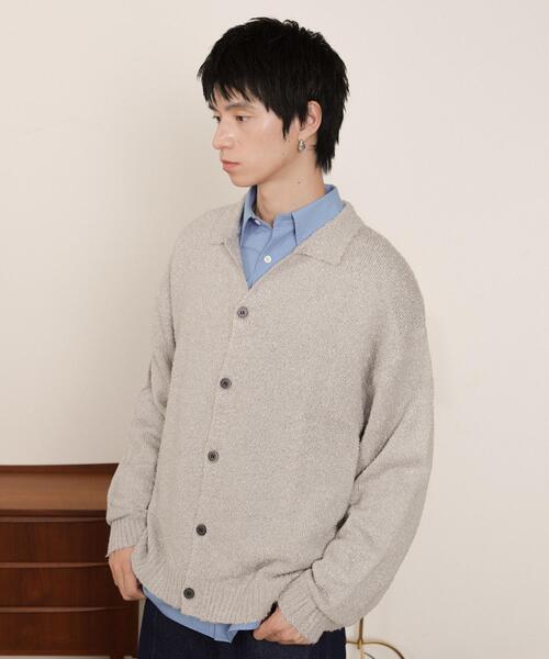 LUCY（ルーシー）の「LUCY/【25年秋冬新作】ブークレボタンカーディガン（カーディガン/ボレロ・メンズ・ライトグレー/ブラウン/ブラック・MEDIUM/LARGE）」の13枚目の写真