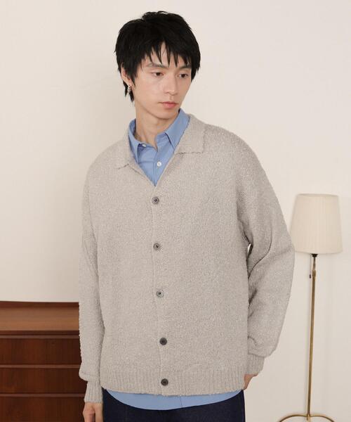 LUCY（ルーシー）の「LUCY/【25年秋冬新作】ブークレボタンカーディガン（カーディガン/ボレロ・メンズ・ライトグレー/ブラウン/ブラック・MEDIUM/LARGE）」の14枚目の写真