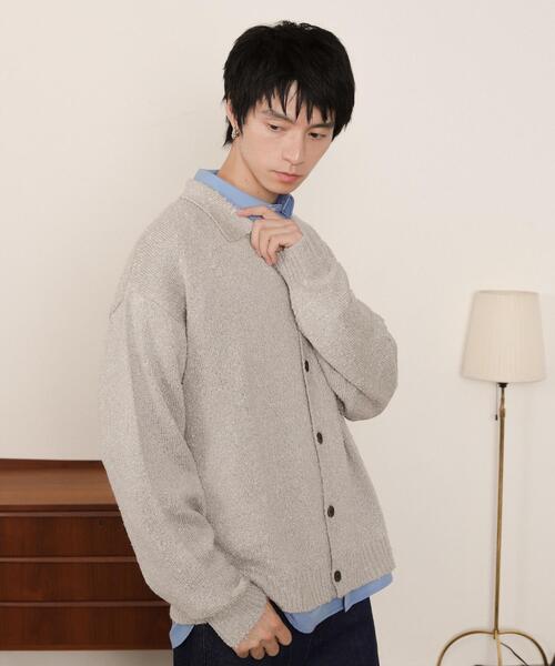 LUCY（ルーシー）の「LUCY/【25年秋冬新作】ブークレボタンカーディガン（カーディガン/ボレロ・メンズ・ライトグレー/ブラウン/ブラック・MEDIUM/LARGE）」の15枚目の写真