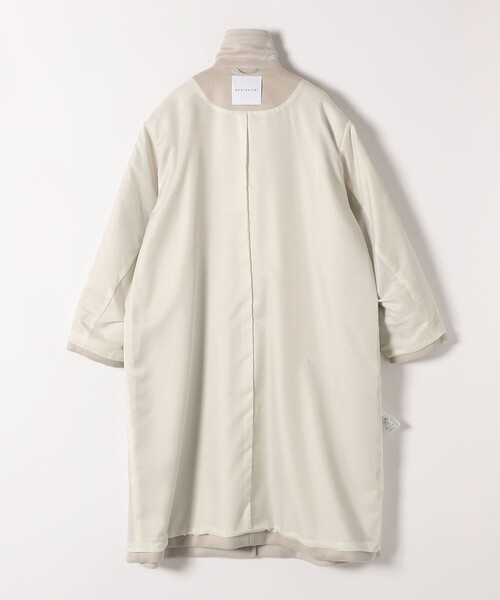 quaranciel: PURE WOOL スタンド ステンカラー Aライン ロング コート