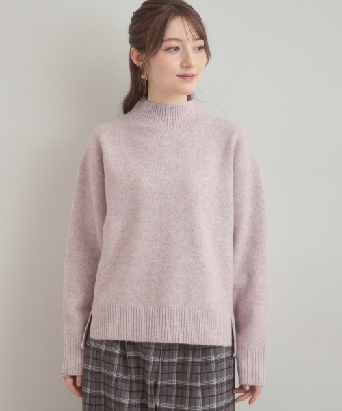 couture brooch（クチュールブローチ）の「【5色展開】やわらかヤクライクニット（ニット/セーター・レディース・アイボリー/パープル/サックスブルー/ベビーピンク/チャコールグレー・38/42/36）」の12枚目の写真