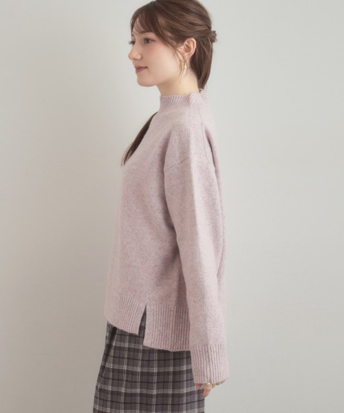 couture brooch（クチュールブローチ）の「【5色展開】やわらかヤクライクニット（ニット/セーター・レディース・アイボリー/パープル/サックスブルー/ベビーピンク/チャコールグレー・38/42/36）」の11枚目の写真