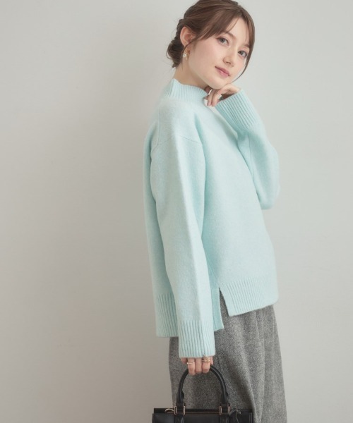 couture brooch（クチュールブローチ）の「【5色展開】やわらかヤクライクニット（ニット/セーター・レディース・アイボリー/パープル/サックスブルー/ベビーピンク/チャコールグレー・38/42/36）」の19枚目の写真