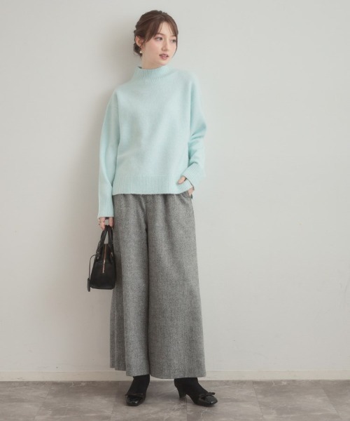 couture brooch（クチュールブローチ）の「【5色展開】やわらかヤクライクニット（ニット/セーター・レディース・アイボリー/パープル/サックスブルー/ベビーピンク/チャコールグレー・38/42/36）」の15枚目の写真