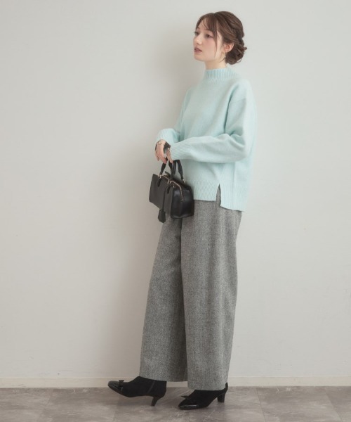 couture brooch（クチュールブローチ）の「【5色展開】やわらかヤクライクニット（ニット/セーター・レディース・アイボリー/パープル/サックスブルー/ベビーピンク/チャコールグレー・38/42/36）」の16枚目の写真