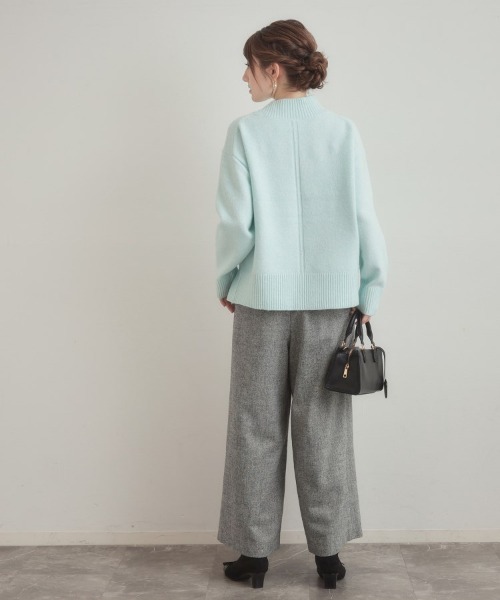 couture brooch（クチュールブローチ）の「【5色展開】やわらかヤクライクニット（ニット/セーター・レディース・アイボリー/パープル/サックスブルー/ベビーピンク/チャコールグレー・38/42/36）」の17枚目の写真