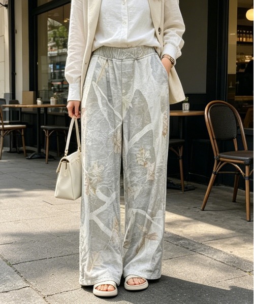 AsheKsha（アシクシャ）の「プリント柄のワイドパンツ（スウェットパンツ・レディース・グレー・M/L/S）」の8枚目の写真