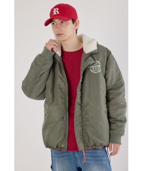 RODEO CROWNS WIDE BOWL（ロデオクラウンズワイドボウル）の「バックロゴフライトジャケット（その他アウター・メンズ・ブラック/カーキ・LARGE/MEDIUM）」の2枚目の写真