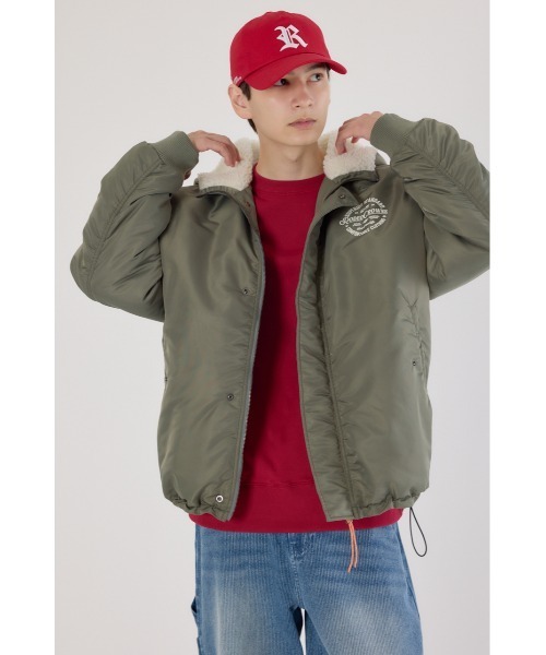 RODEO CROWNS WIDE BOWL（ロデオクラウンズワイドボウル）の「バックロゴフライトジャケット（その他アウター・メンズ・ブラック/カーキ・LARGE/MEDIUM）」の17枚目の写真