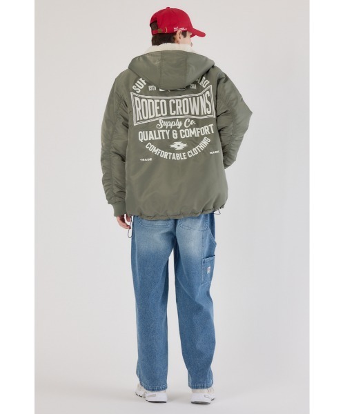 RODEO CROWNS WIDE BOWL（ロデオクラウンズワイドボウル）の「バックロゴフライトジャケット（その他アウター・メンズ・ブラック/カーキ・LARGE/MEDIUM）」の22枚目の写真