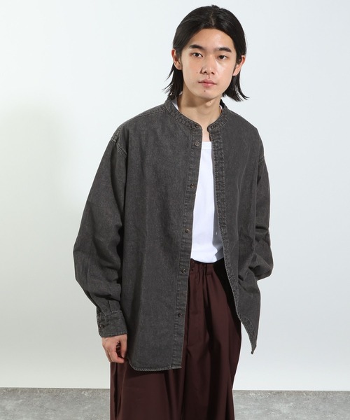 BAYFLOW（ベイフロー）の「【IVY(アイビー)×BAYFLOW】バンドカラーデニムシャツ（シャツ/ブラウス・メンズ・ブルー/ブラック・MEDIUM/LARGE）」の6枚目の写真