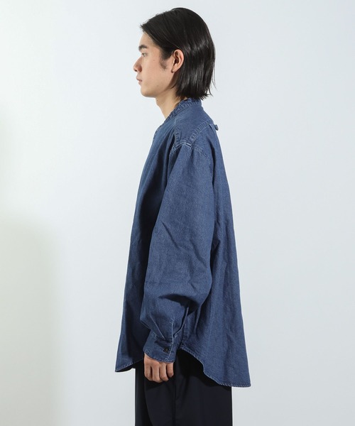 BAYFLOW（ベイフロー）の「【IVY(アイビー)×BAYFLOW】バンドカラーデニムシャツ（シャツ/ブラウス・メンズ・ブルー/ブラック・MEDIUM/LARGE）」の10枚目の写真