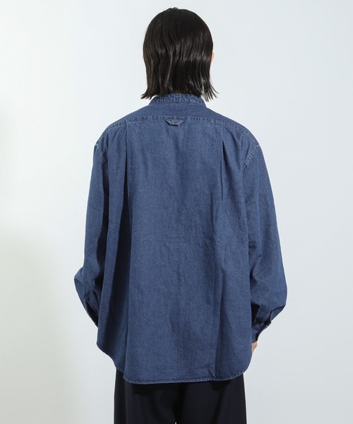 BAYFLOW（ベイフロー）の「【IVY(アイビー)×BAYFLOW】バンドカラーデニムシャツ（シャツ/ブラウス・メンズ・ブルー/ブラック・MEDIUM/LARGE）」の11枚目の写真