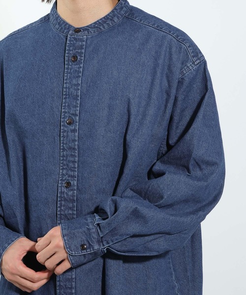 BAYFLOW（ベイフロー）の「【IVY(アイビー)×BAYFLOW】バンドカラーデニムシャツ（シャツ/ブラウス・メンズ・ブルー/ブラック・MEDIUM/LARGE）」の14枚目の写真