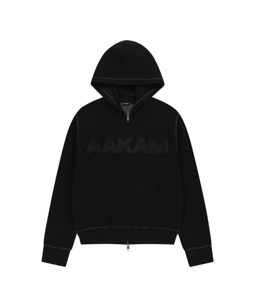 Boucle Logo Zip‑Up Hoodie (Black) — худи на молнии, чёрный