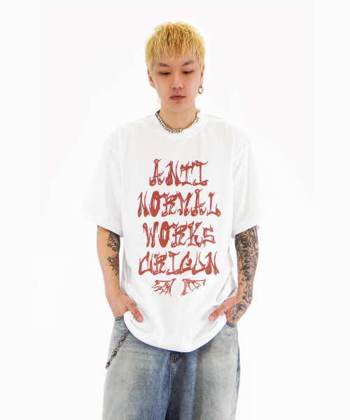 CRIGUN(クリガン)の「アンチノーマルクリグン セミオーバーフィット半袖Tシャツ WHITE(Tシャツ/カットソー・レディース・ホワイト・XX-LARGE/SMALL/MEDIUM/LARGE/X-LARGE)」の2枚目の写真