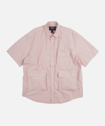WASHED TRIPLE POCKET HALF SHIRT _ INDIAN PINK