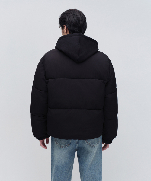 デイリープファーショートダウンジャケット[ブラック]（ダウン