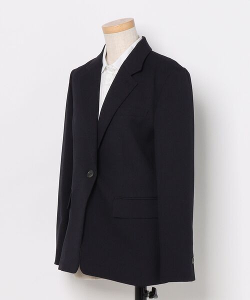 m.f.editorial（エムエフエディトリアル）の「【ストレッチ ウォッシャブル】タカキューレディース 1ボタンジャケット＋テーパードパンツ フランネル紺（スーツセット・レディース・ネイビー・SMALL/MEDIUM/LARGE/X-LARGE）」の2枚目の写真