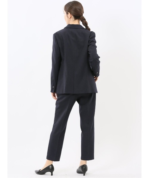 m.f.editorial(エムエフエディトリアル)の「【ストレッチ ウォッシャブル】タカキューレディース 1ボタン ジャケット + テーパード パンツ ビジネス セットアップ スーツ フランネル紺(スーツセット・レディース・ネイビー・SMALL/MEDIUM/LARGE/X-LARGE)」の6枚目の写真