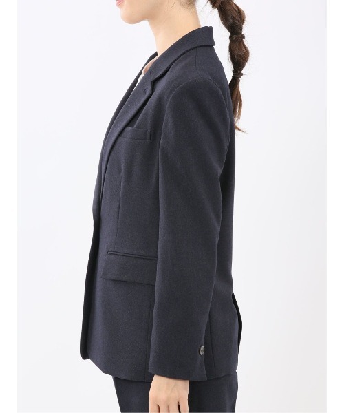 m.f.editorial(エムエフエディトリアル)の「【ストレッチ ウォッシャブル】タカキューレディース 1ボタン ジャケット + テーパード パンツ ビジネス セットアップ スーツ フランネル紺(スーツセット・レディース・ネイビー・SMALL/MEDIUM/LARGE/X-LARGE)」の9枚目の写真