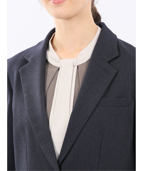 m.f.editorial(エムエフエディトリアル)の「【ストレッチ ウォッシャブル】タカキューレディース 1ボタン ジャケット + テーパード パンツ ビジネス セットアップ スーツ フランネル紺(スーツセット・レディース・ネイビー・SMALL/MEDIUM/LARGE/X-LARGE)」の11枚目の写真