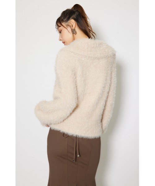 rienda(リエンダ)の「2WAYファーライクジャガードニットトップス 秋服 冬服(ニット/セーター・レディース・ピンク/ブラック/ベージュ・FREE)」の16枚目の写真