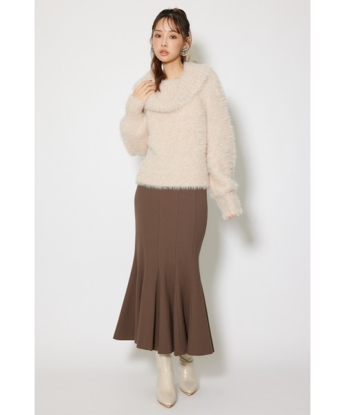 rienda(リエンダ)の「2WAYファーライクジャガードニットトップス 秋服 冬服(ニット/セーター・レディース・ピンク/ブラック/ベージュ・FREE)」の17枚目の写真