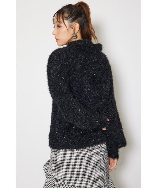 rienda(リエンダ)の「2WAYファーライクジャガードニットトップス 秋服 冬服(ニット/セーター・レディース・ピンク/ブラック/ベージュ・FREE)」の7枚目の写真