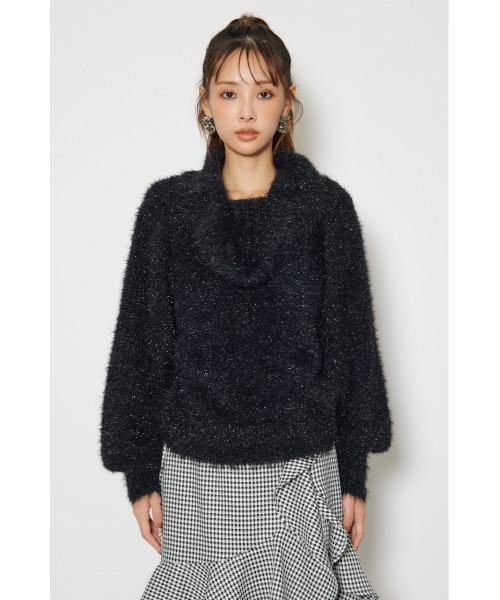 rienda(リエンダ)の「2WAYファーライクジャガードニットトップス 秋服 冬服(ニット/セーター・レディース・ピンク/ブラック/ベージュ・FREE)」の11枚目の写真