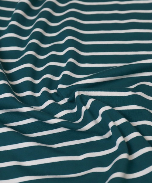 libelle more（リベル モア）の「ボーダーフレアスリーブビッグロンT / デイリー / 体型カバー（Tシャツ/カットソー・レディース・ブラック/ホワイト/グリーン/ボルドー・M）」の9枚目の写真