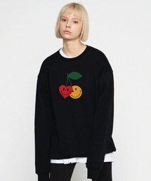 [UNISEX]チェリースマイルマンツーマン_ブラック