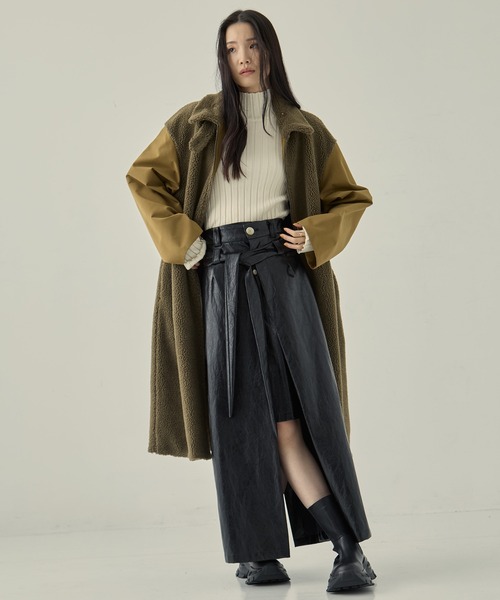 VACHEMENT(ヴァシュモン)の「【VACHEMENT/ヴァシュモン】リサイクルシェルタフタ×ボア(ロング)(その他アウター・レディース・ブラック/カーキ・FREE)」の19枚目の写真