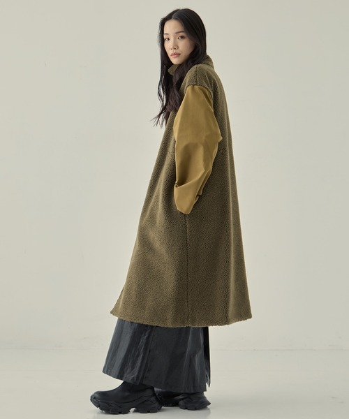 VACHEMENT(ヴァシュモン)の「【VACHEMENT/ヴァシュモン】リサイクルシェルタフタ×ボア(ロング)(その他アウター・レディース・ブラック/カーキ・FREE)」の17枚目の写真